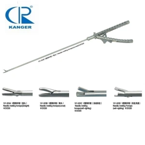 Stainless Steel Laparoscopic V Needle Holder Forcep